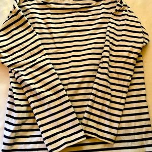 Everlane navy and white stripe Breton long sleeve shirt